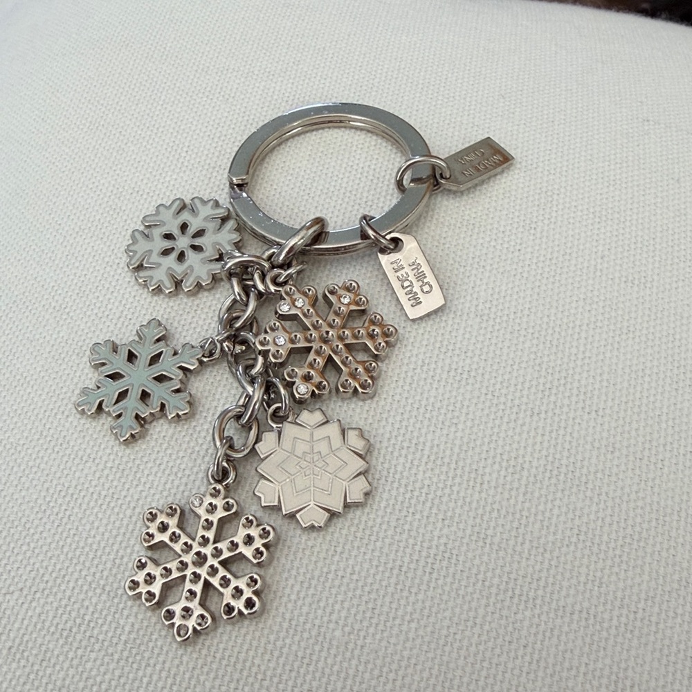 Vintage Coach Silver Snowflake Charm/Key Fob